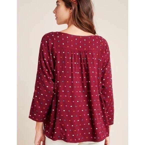 Anthropologie Maeve Multicolored‎ Dottie Embroidered Blouse Size XS - Picture 2 of 10